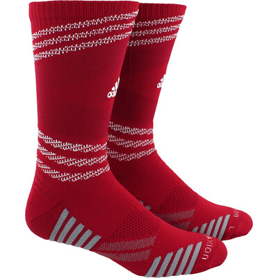 NEW Adidas Speed Mesh Traxion Team Football Crew Socks Pair Red Adult  Medium