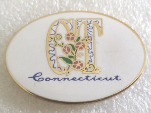 State of Connecticut CT Tourist Travel Souvenir Collector Pin