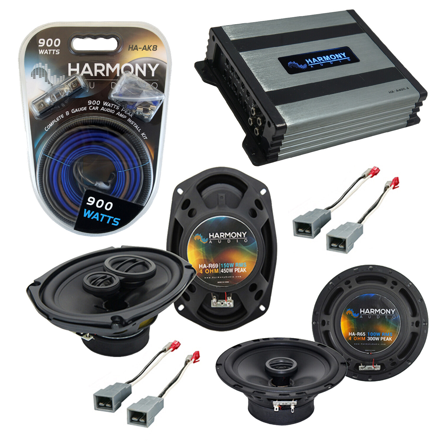 Ford F-Series Truck 1982-1986 OEM Speaker Upgrade Harmony Speakers HA-A400.4 Amp