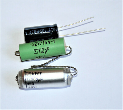 18 x Vintage  NSF 47500 pF 125V +10 x 2700pF+25 x elkos 470uF/50V