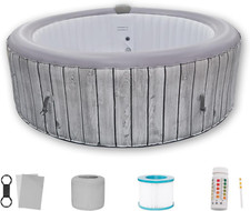 82" Set De Bain À Remous Gonflable Pour 6 Personnes Baignoire Spa Extérieure À L