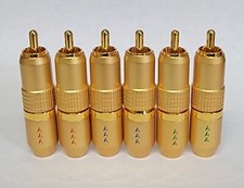 6 Pcs RCA Male Solder Free, 24K Gold Plated P...