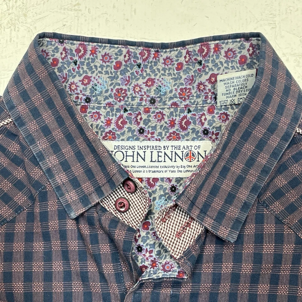 Camisa Designs Inspirada En John Lennon Para Hombre Grande Abotonada Floral Puño Abatible Foto 2 de 4