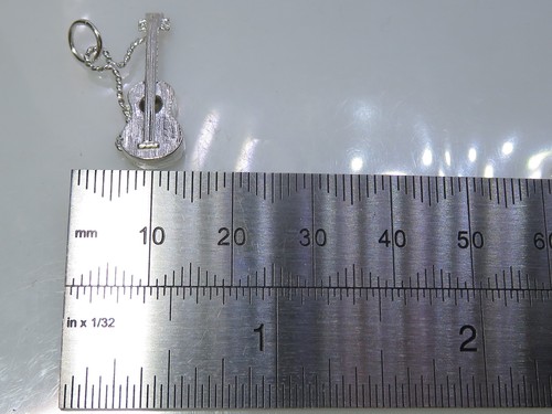 Charm de plata de ley para guitarra .925 x 1 Charms de músico de guitarras- - Imagen 2 de 6