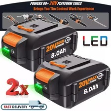 2pack For WORX 20V MAX Extend 8.0Ah Lithium Battery 20 Volt WA3520 WA3525 WA3575