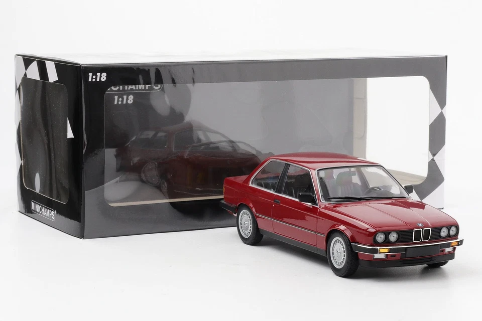 1:18 Minichamps BMW 323i E30 1982 Sedán Rojo Carmín Diecast - Imagen 2 de 4