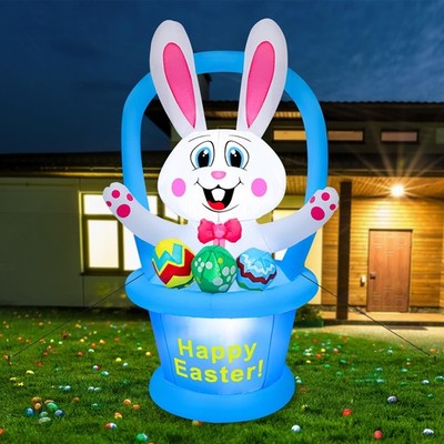 5 Ft Easter Inflatables Decorations, Blow up Decorations blue 