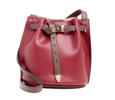 Marc Jacobs Leather Bucket The Renegade Bag Red/Brown Authentic
