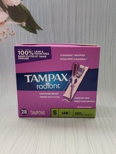 Tampax Radiant Tampons with LeakGuard Braid, Super Absorbency, 28 Count