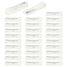 100 Pcs Blank Name Tags 0.9 Inch Name Tag Pin Bulk for Office, White