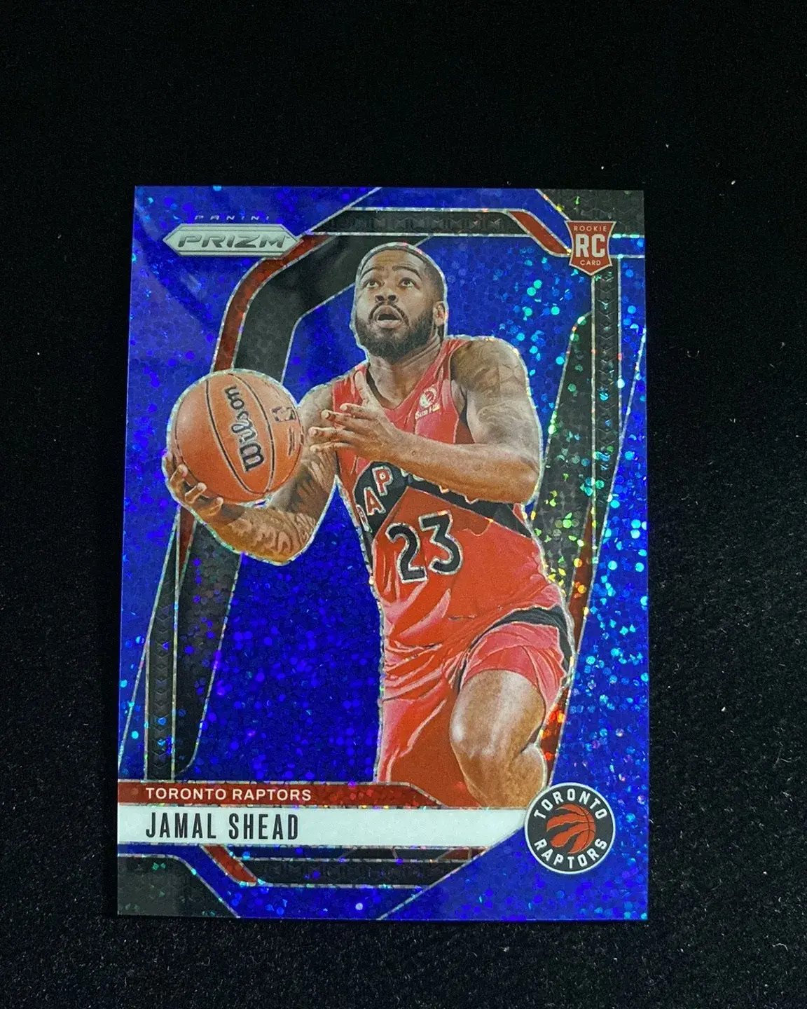 2024-25 Panini Prizm Blue Sparkle #241 Jamal Shead RC Rookie 81/144 Raptors GAV
