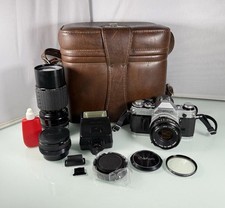  MINT Canon AE-1 35mm SLR Film Camera  FD 50mm 1.8 Lens w/ Case  Accessories