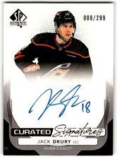 Jack Drury 2024-25 SP Authentic Curated Signatures Auto /299 #SPC-JD Carolina