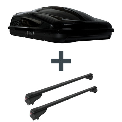 Dachbox Topbox TopBox 350 + Dachträger G3 für Peugeot 3008 Hybrid II MC / MR Kit