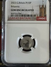 2023 G. Britain Platinum Britannia 10P NGC GEM UNC | 1/10 oz .9995 Fine Pt 3210.00 per troy oz