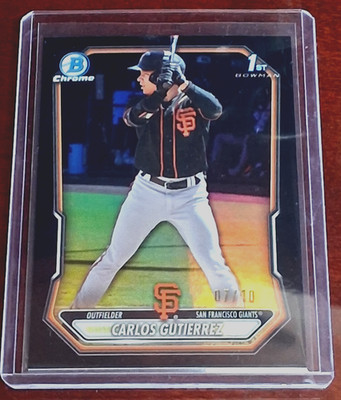2026 Bowman Chrome Carlos Gutierrez 1st True BLACK COLOR MATCH Refractor 7/10!