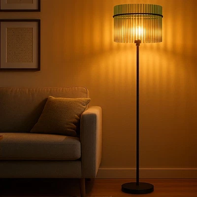 Lampadaire Accumulateur Luminaire Verre Lampe de Chambre Filament LED 152 CM - Photo 1/4