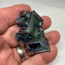 Bismuth 3.3 Oz Titanium Aura Rainbow Pyramid Crystal Specimen Exact Stone #3988