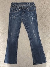 Miss Me Jeans Womens 26 Blue Bootcut Distressed JP5135BCR BOOT