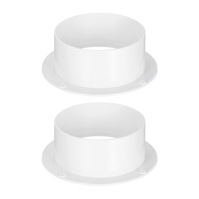 2pcs Duct Connector Flange 4.8'' ABS Round Straight Pipe Flange, White