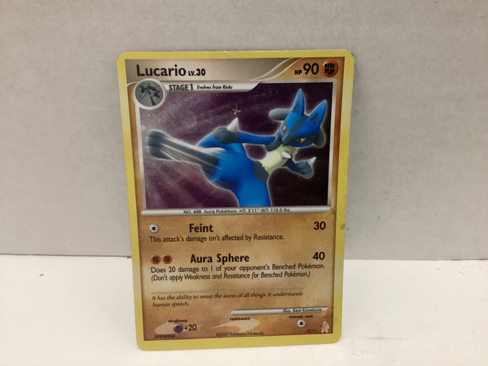 2007 Pokémon Lucario Stage1 Lv.30 90hp #3/11 Holo Diamond & Pearl