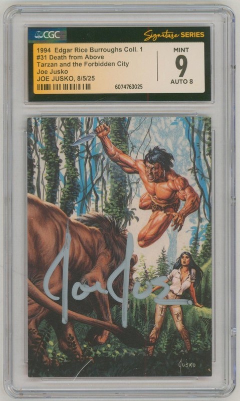 Joe Jusko Art Signed CGC SS 9 ~ Edgar Rice Burroughs Card Tarzen Forbidden City