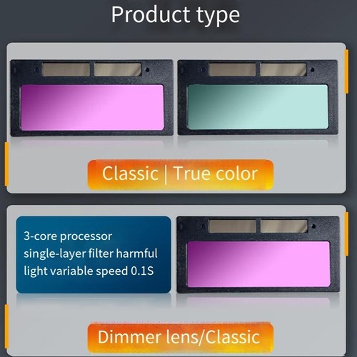 Eye Protection Welding Lenses with Solar Power and 3 Adjustable Opacity Levels