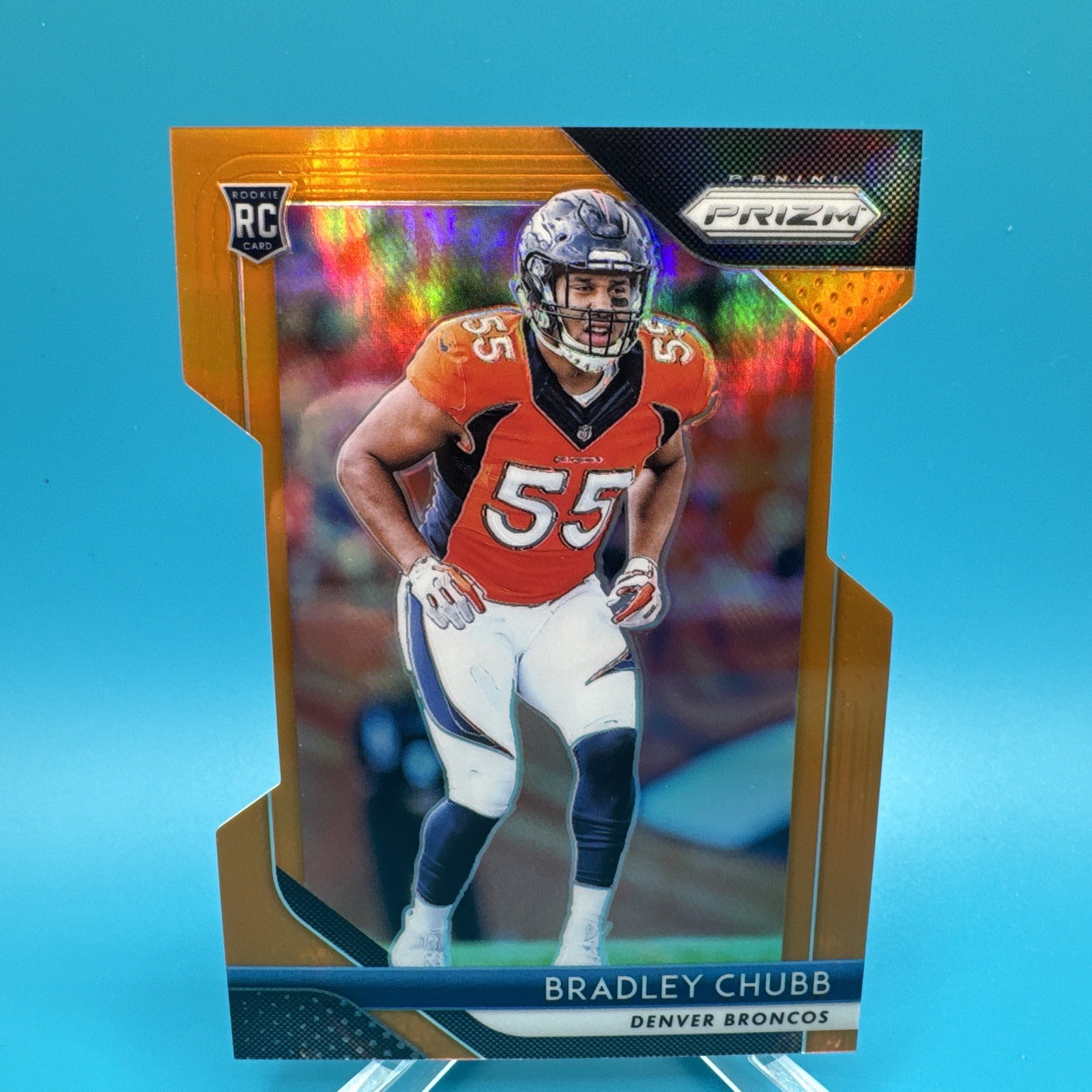 2018 Panini Prizm Orange Die Cut Rookie #204 Bradley Chubb /249 Denver Broncos