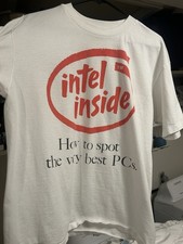 Vintage 1992 Intel Inside Pentium Processor Tech T-Shirt XL X-Large Double Sided