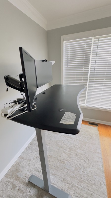 Electric Height Adjustable Standing Desk Sit Stand Workstation W/ Anti Collision
