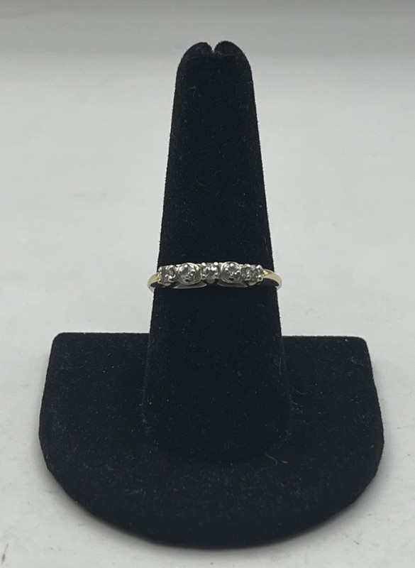 14K Yellow And White Gold Ring With Diamonds  