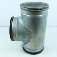 Size 6 Spirosafe 24 Gauge Tee Connector Spiral Duct Fitting 5-7/8" OD