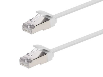 Monoprice Cat6A Ethernet Patch Cable - Slim, Flat, U/FTP, 32AWG, Molded Boot,
