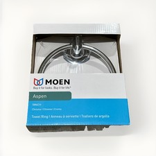    QTY 2 Moen 5886CH Round METAL Bathroom Towel Ring Holder in Chrome   