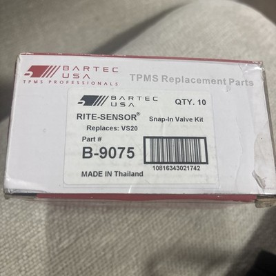 10 Pack Bartec Rite-Sensor Snap-In Valve Kits, VS20, B-9075