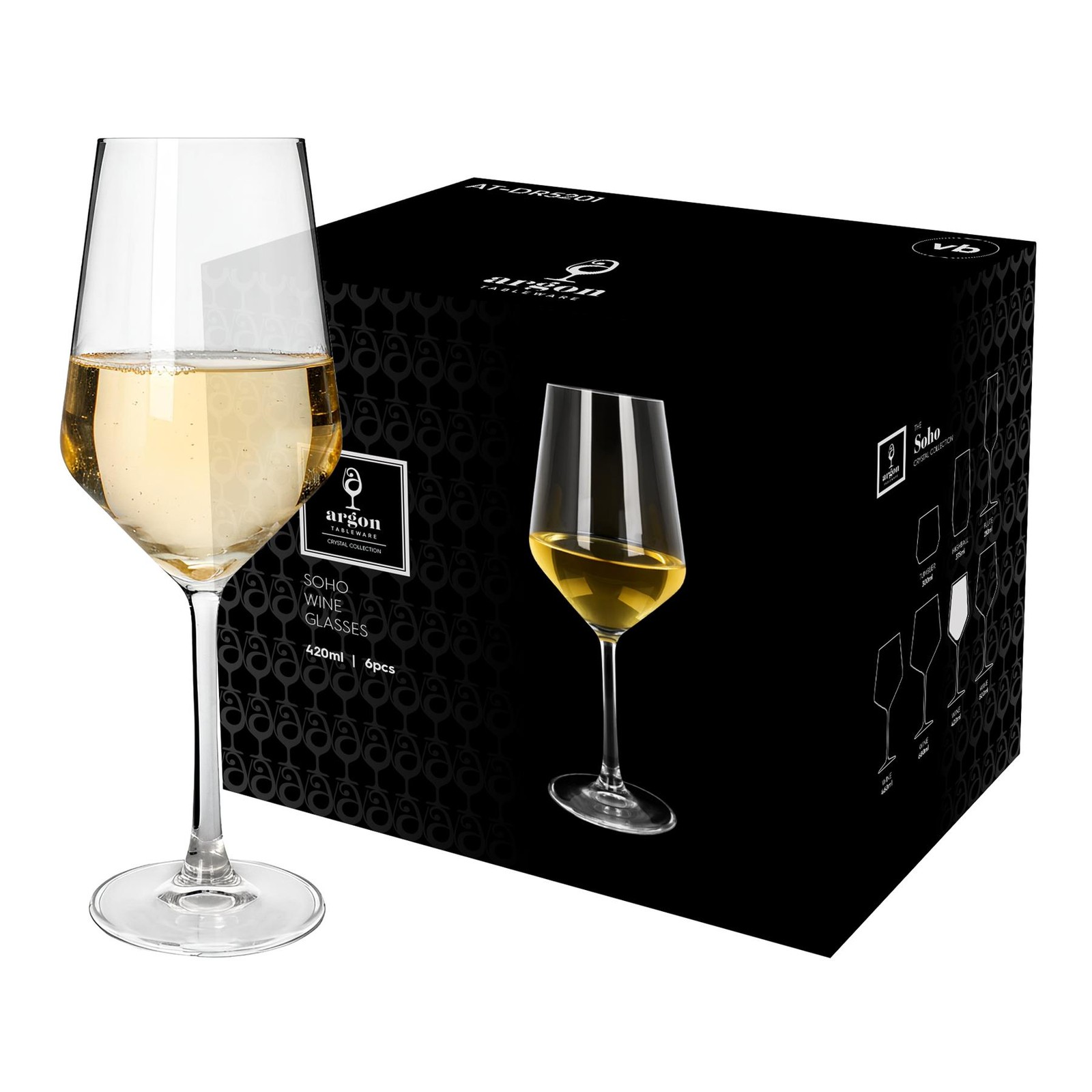 Soho Crystal White Wine Glasses - 420ml - Pack of 24