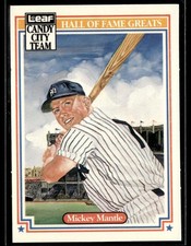 1987 Leaf Hall of Fame Heroes #H1 Mickey Mantle Yankees Baseball Card 0503O