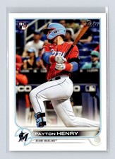 2022 Topps #611b Payton Henry Rookie Miami Marlins