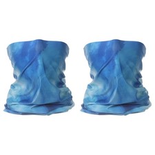 2pcs Summer Neck Gaiter Sun Protection Face Mask for Fishing, Blue-cyan