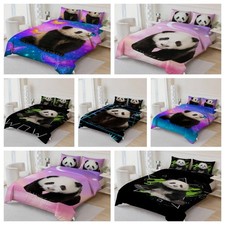 3D Panda Butterfly Color Background Quilt Cover Duvet Cover Comforter set