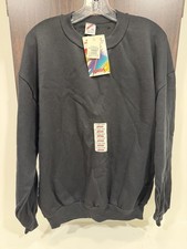 NOS NWT Vintage 90s Jerzees Sweatshirt Mens XL Blank Black Made in USA Deadstock