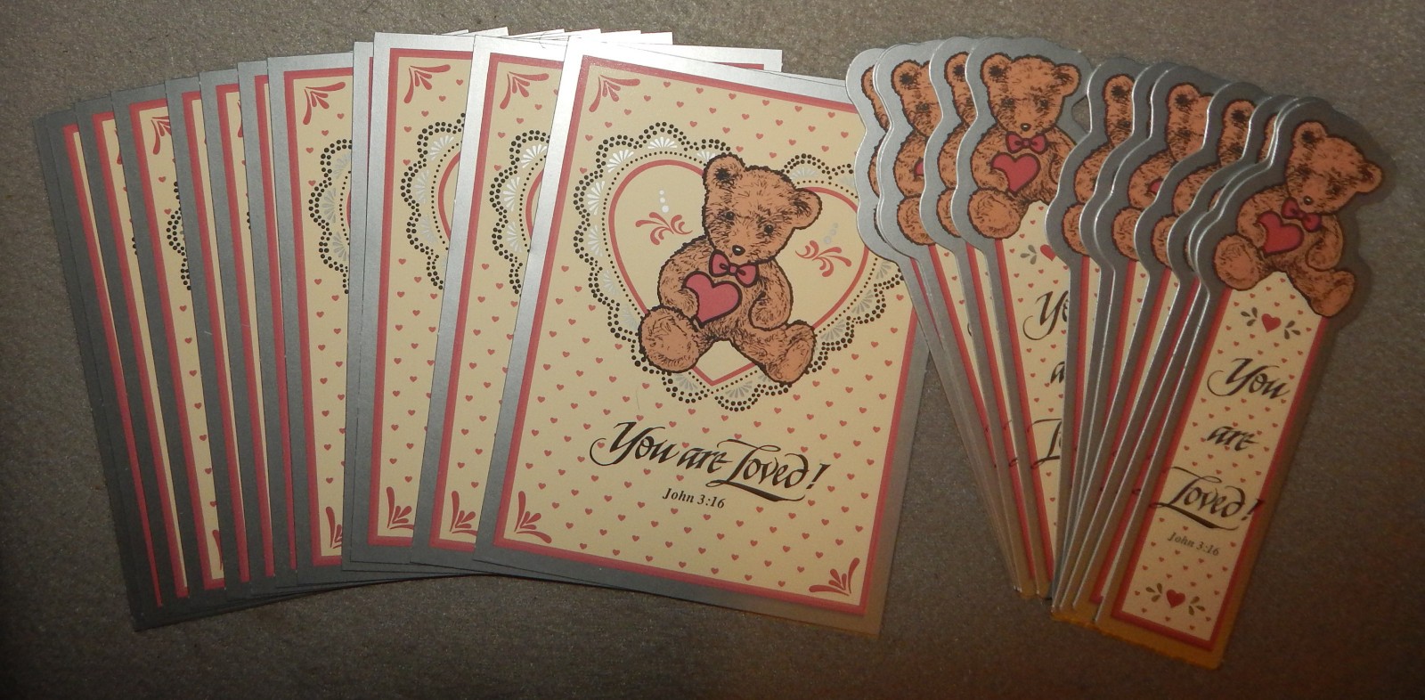 Vintage Lot of 12 You are Loved Bookmarks & Postcards (6  1/4" tall) new