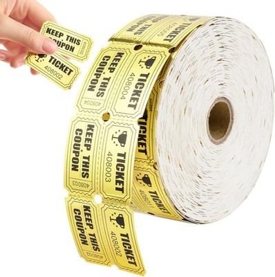Gold Foil Raffle Tickets 1000 Double Roll Events Fundraiser Prizes