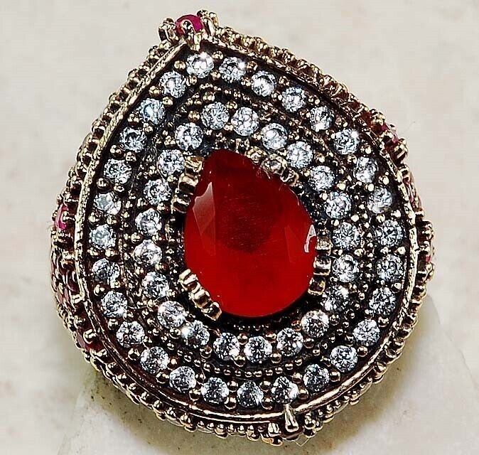 3CT Heat Treated Rubellite Tourmaline 925 Sterling Silver Ring Sz 6.5 TT2-9