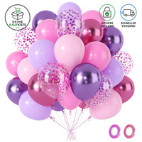 Luftballons 60 StüCk Rosa Lila Mit Konfetti FüR Geburtstag Hochzeit Deko MäDchen