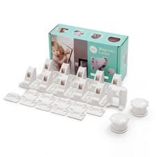 10 Pack Cabinet Locks Baby Proofing - SKYLA HOMES Children Proof Magnetic Cab...