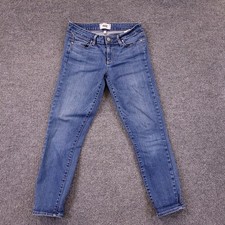 Paige Verdugo Crop 26x24.5 Actual Size Low Rise Stretch USA Made Blue Denim