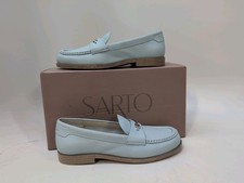 Franco Sarto Riley Loafer Women's Leather Slip On Shoes US 6.5 Soft Blue