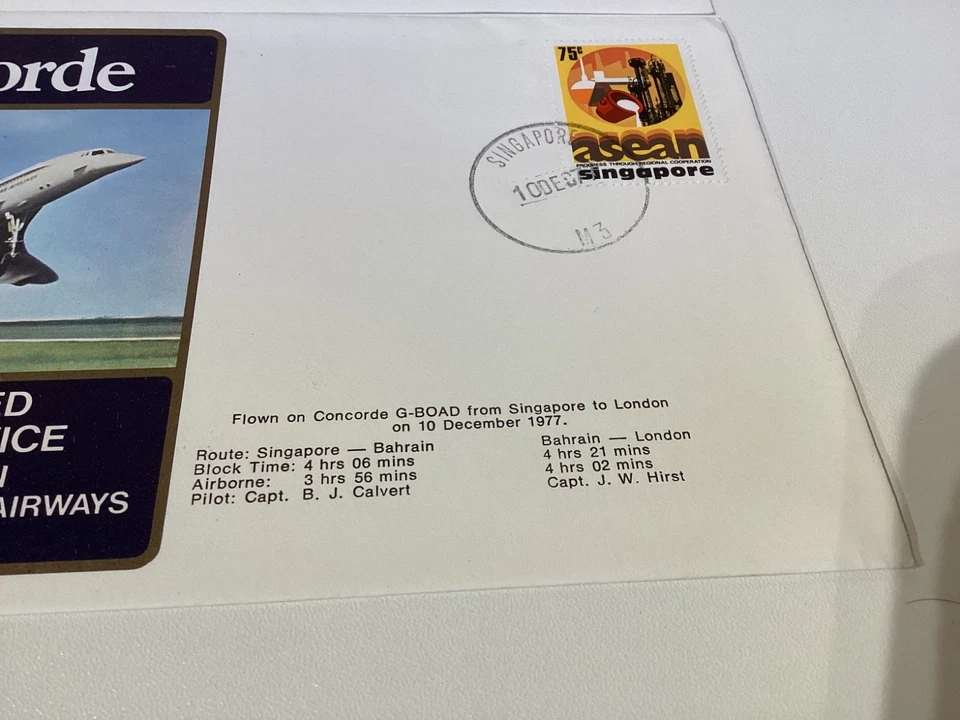 Concorde Cover Singapore Airlines First Commercial Service Singapore- London - Image 3 of 4