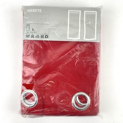 New IKEA Merete Room Darkening Curtains 2 Red Panels (57'' x 118'') 200.468.46